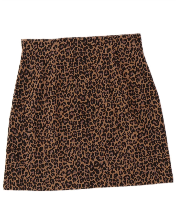 Marks & Spencer Damen Minirock UK 12 Medium W30 Braun Leopard