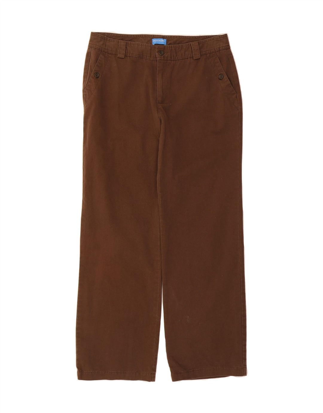 DOCKERS Womens Straight Chino Trousers W32 L30 Brown Vintage Dockers and Second-Hand Dockers from Messina Hembry 