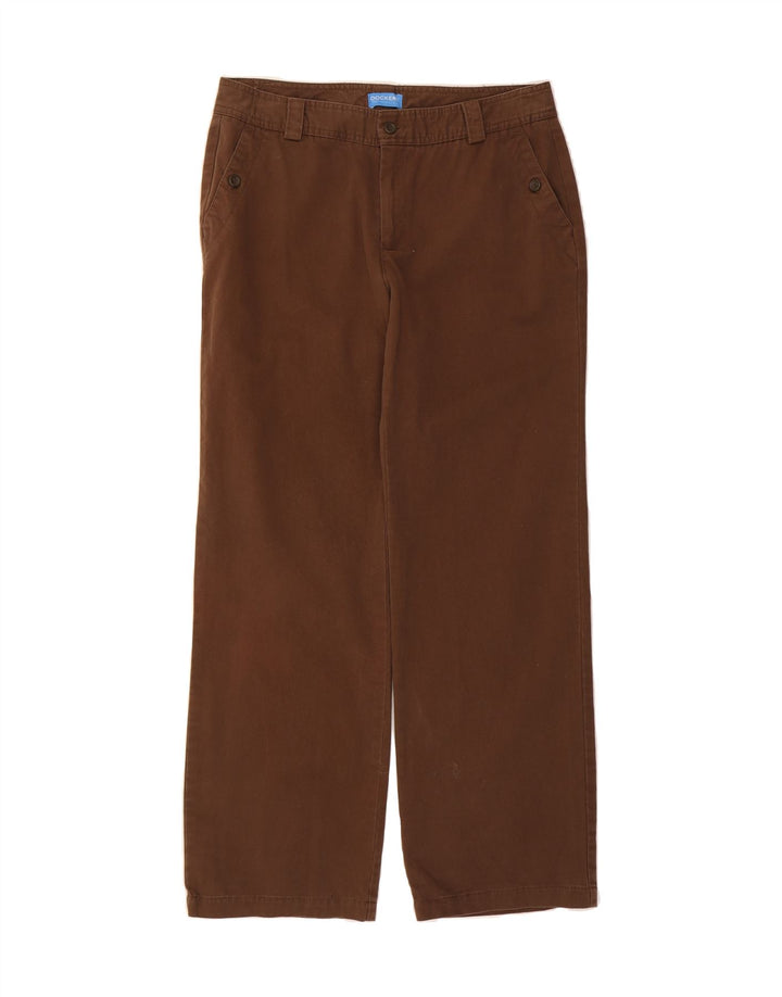 DOCKERS Womens Straight Chino Trousers W32 L30 Brown Vintage Dockers and Second-Hand Dockers from Messina Hembry 