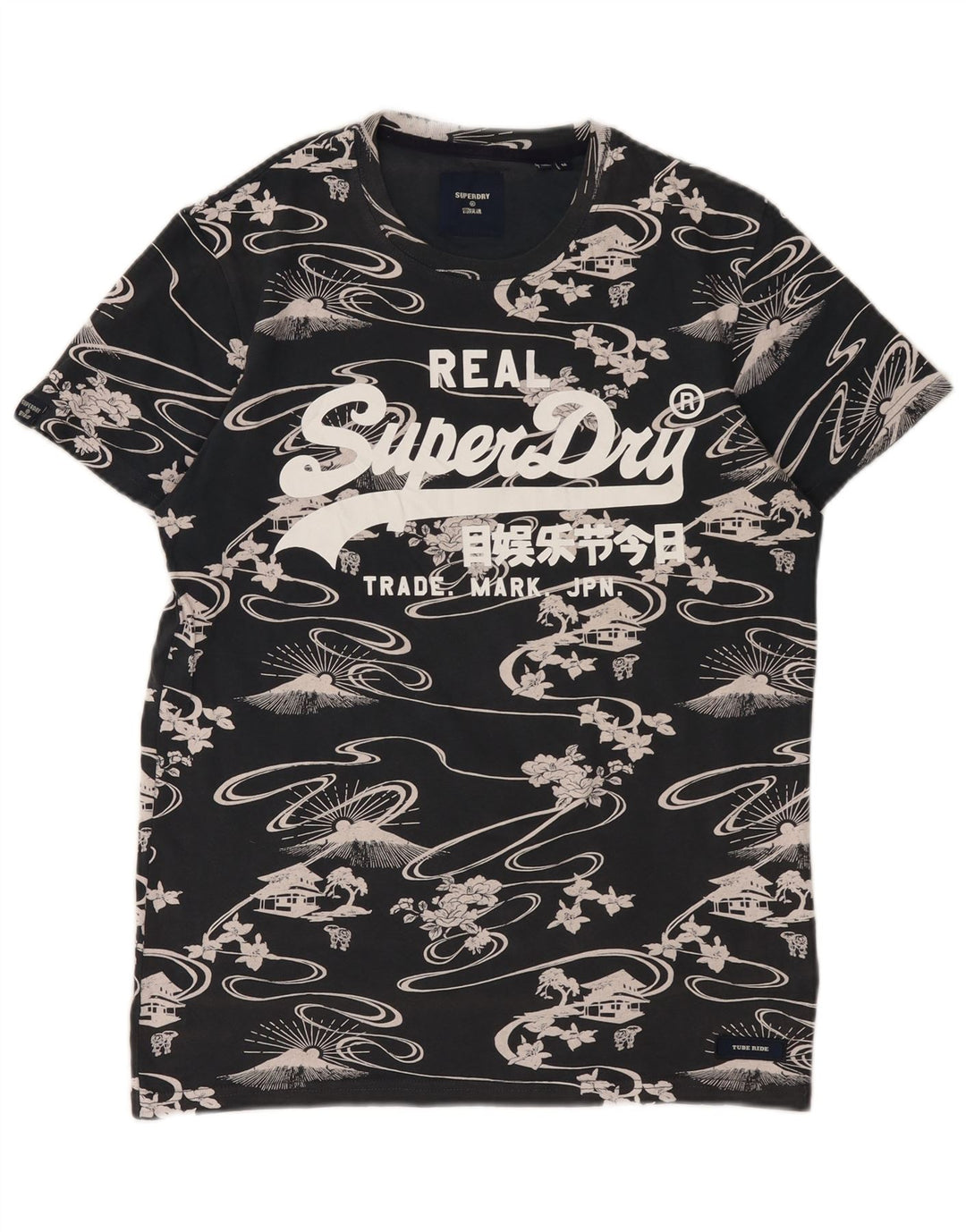 Superdry Herren Grafik-T-Shirt-Oberteil aus Baumwolle in Mittelschwarz mit Blumenmuster