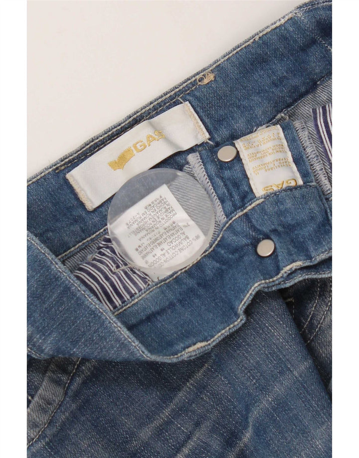 Gas Damen Straight Jeans W32 L32 Blaue Baumwolle
