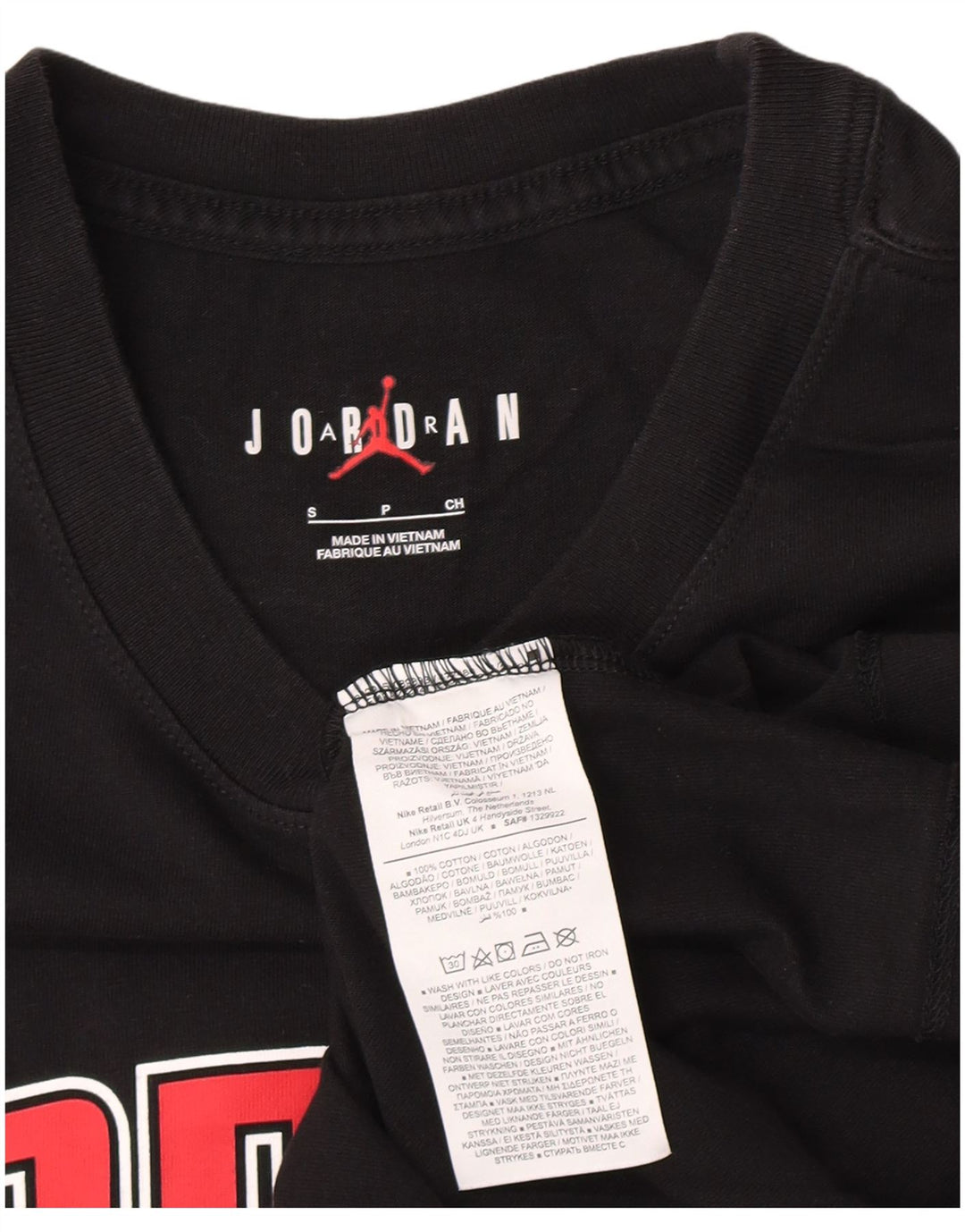 Jordan Herren-T-Shirt mit Grafik, Größe S, schwarze Baumwolle