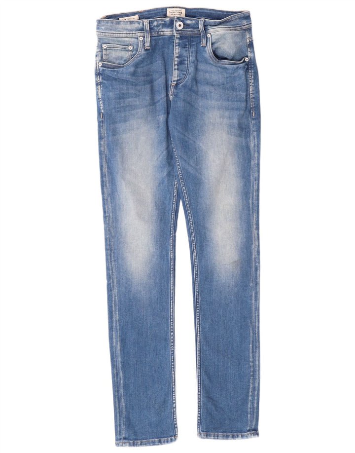 Jack & Jones Herren Tim Slim Jeans W30 L32 Blaue Baumwolle