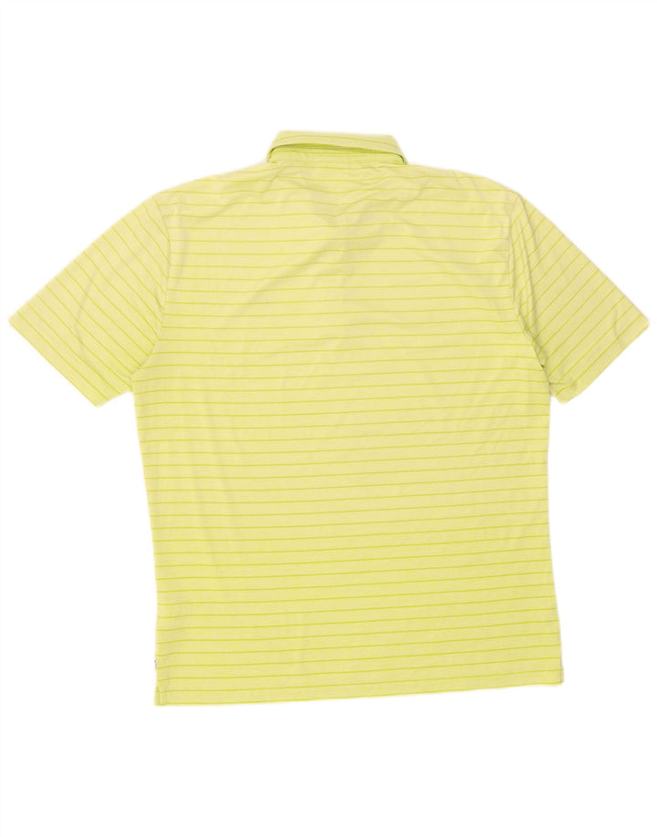 Calvin Klein Herren-Poloshirt, groß, gelb gestreift, Polyester