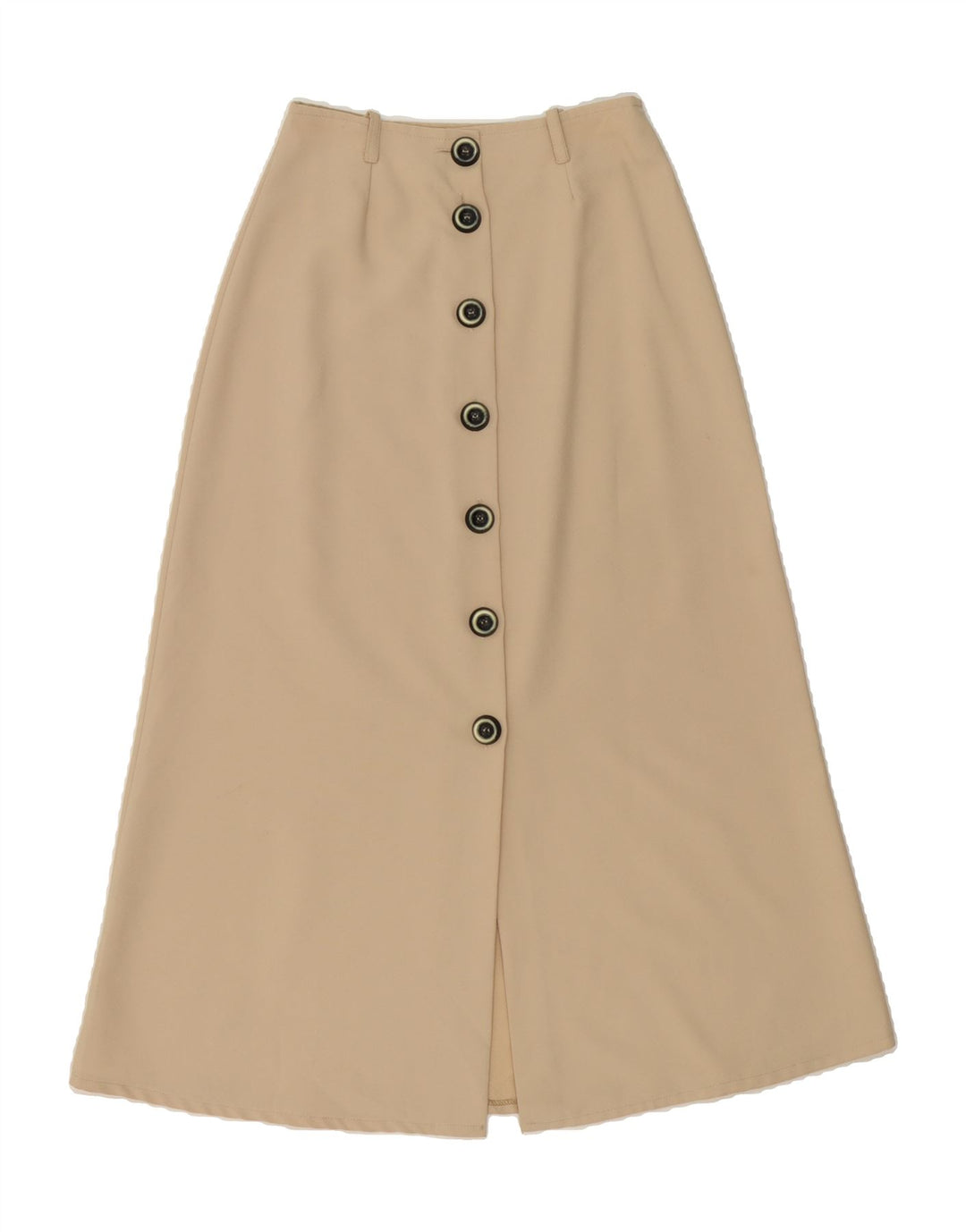 VINTAGE Womens High Waist Maxi Skirt IT 42 Medium W26 Beige Polyester Vintage Vintage and Second-Hand Vintage from Messina Hembry 