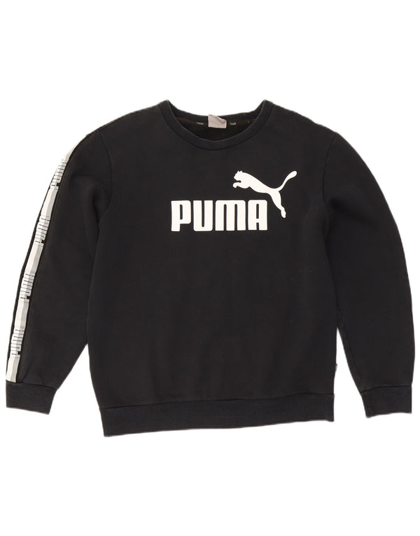 Puma Womens Graphic Sweatshirt Pullover UK 14 Mittel Marineblau Farbblock