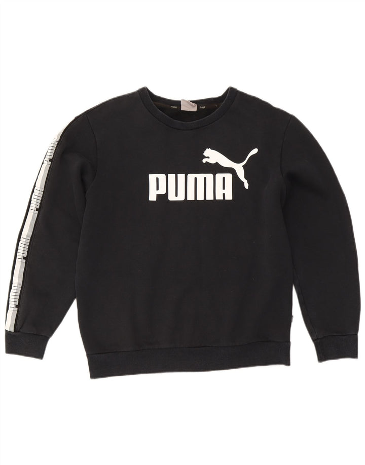 Puma Womens Graphic Sweatshirt Pullover UK 14 Mittel Marineblau Farbblock