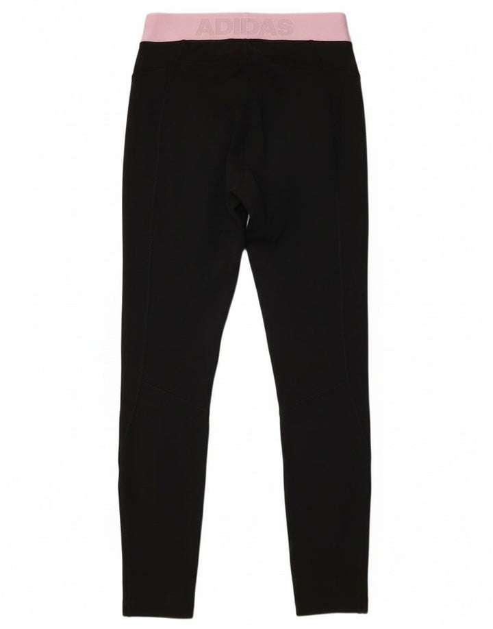 Adidas Damen Graphic Leggings UK 4/6 XS Schwarz Colourblock