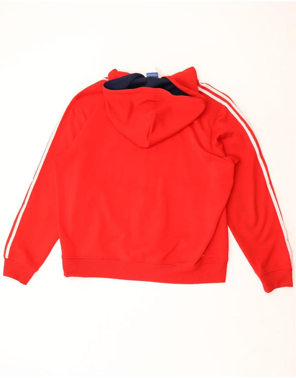 Adidas Herren Zip Hoodie Pullover XL Rot Polyester