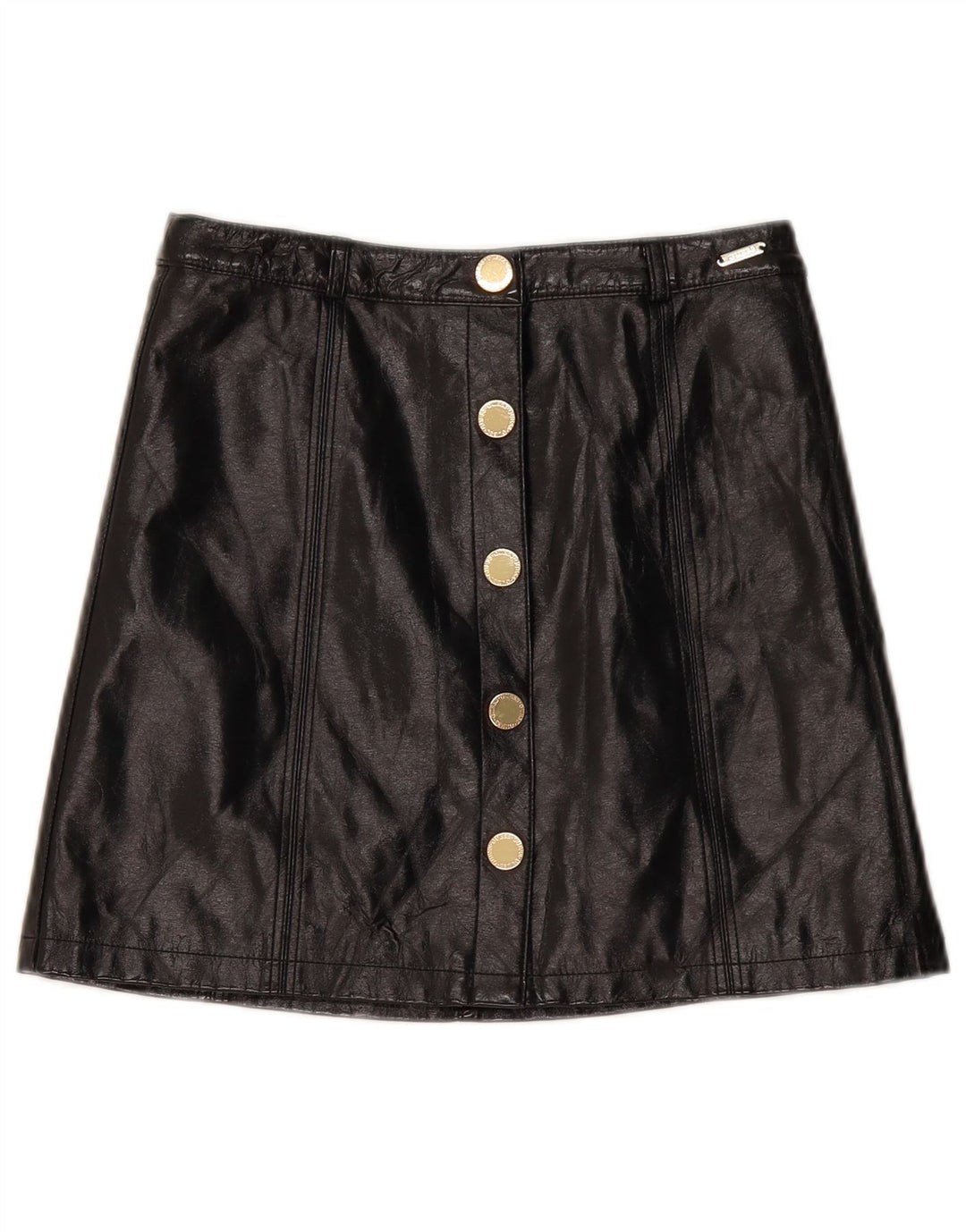 Guess Damen-Rock aus Kunstleder, W27, Größe S, Schwarz, Polyethylen