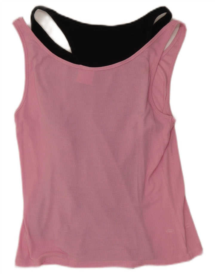 Arena Damen-Trägershirt UK 12 Mittelrosa Colourblock-Baumwolle