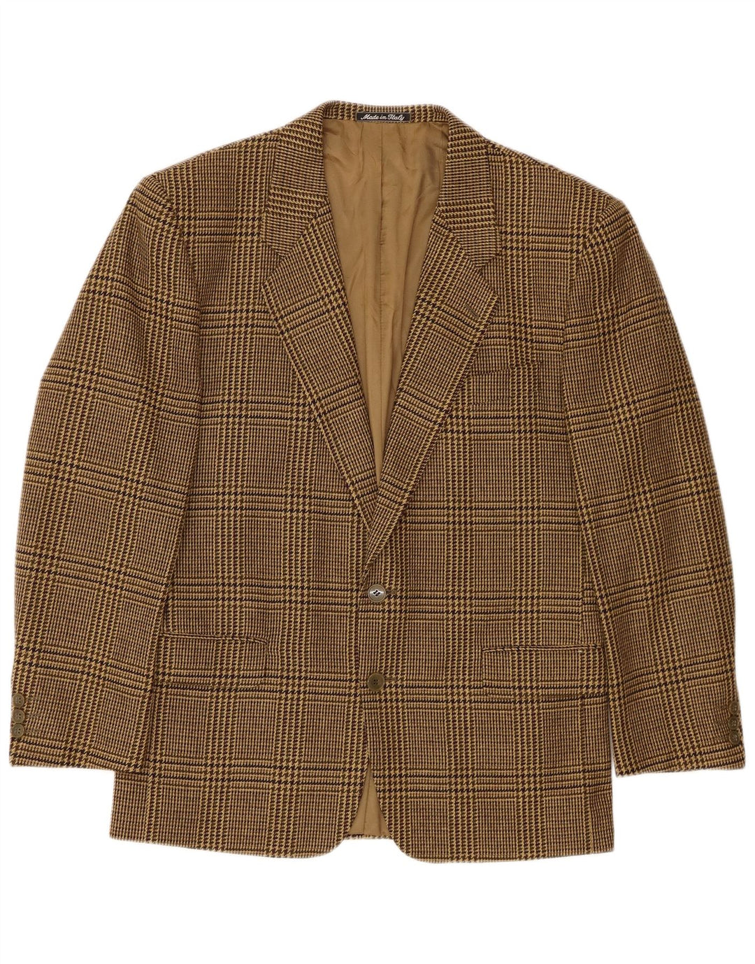 Profilo Herren-Blazer mit 2 Knöpfen, IT 48, mittelbraun mit Hahnentrittmuster