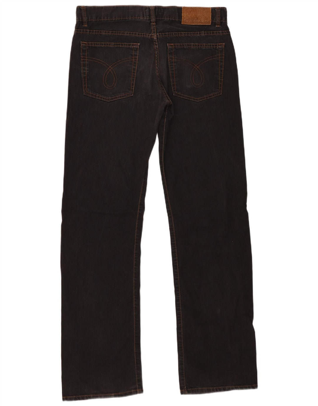 Calvin Klein Herren Straight Jeans W32 L33 Schwarze Baumwolle