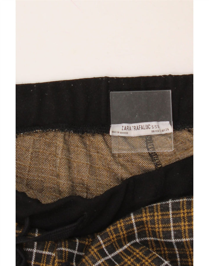 ZARA Womens Slim Trousers Small W28 L27 Brown Check Vintage Zara and Second-Hand Zara from Messina Hembry 
