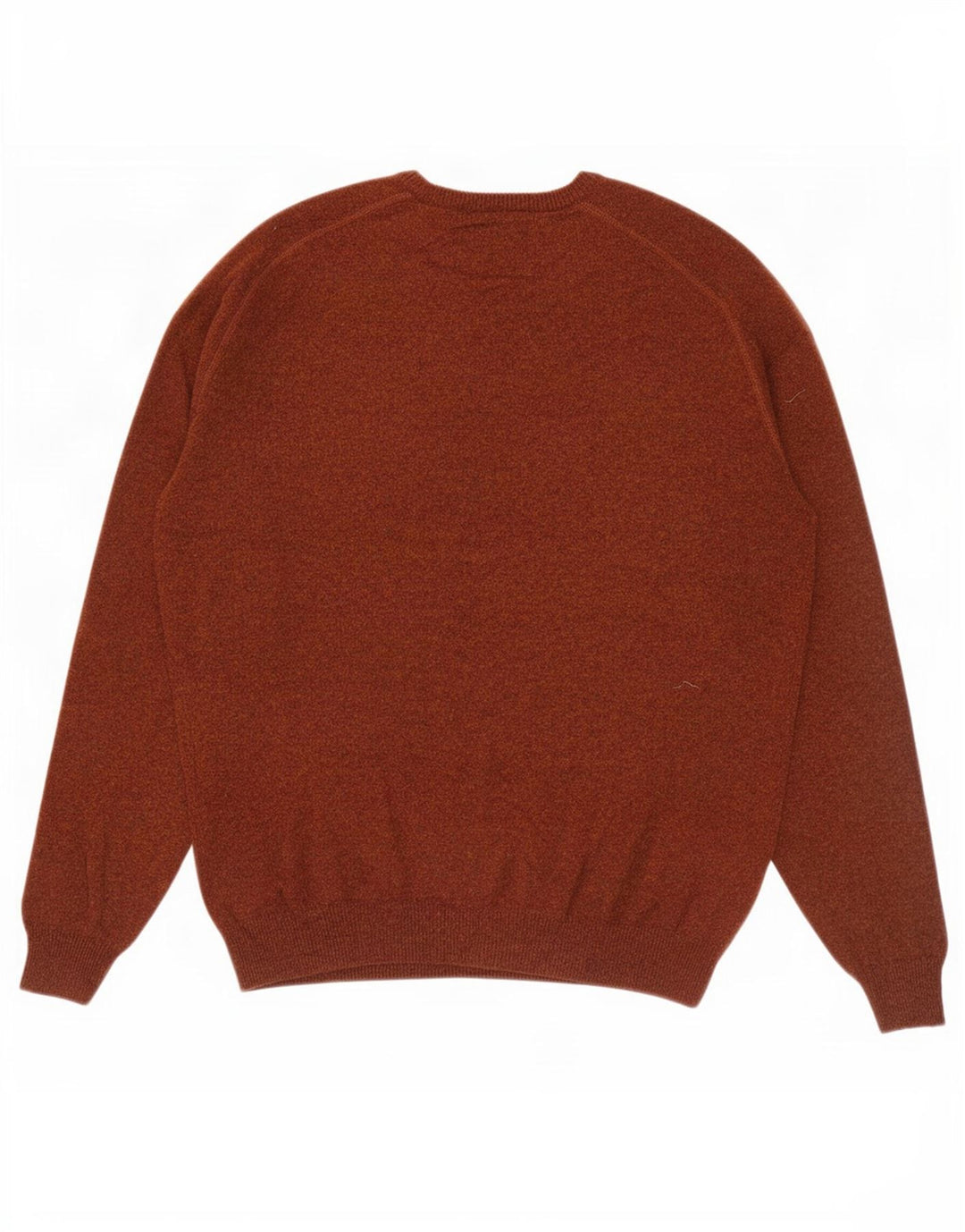 Massimo Dutti Herren-Pullover mit Rundhalsausschnitt, mittelbraune Wolle