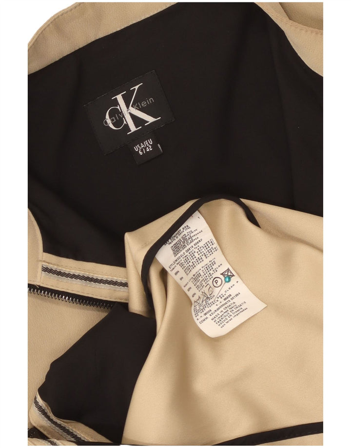Calvin Klein Damen Mantel EU 42 Large Beige Polyester