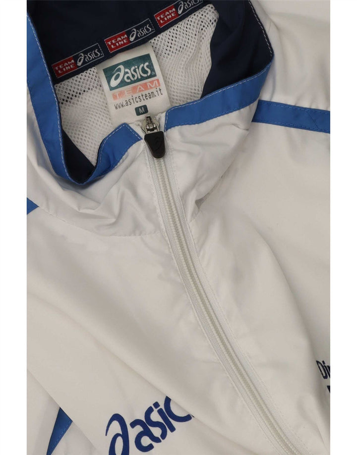 Asics Herren Grafik-Trainingsanzug-Topjacke, Mittelweiß, Farbblock-Polyester