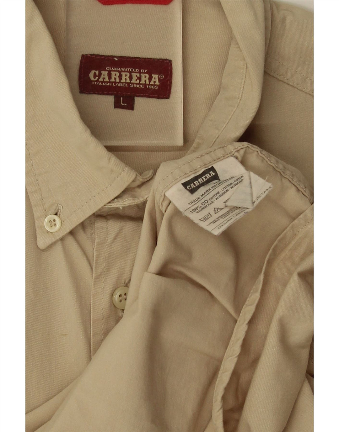 Carrera Herrenhemd Large Beige Baumwolle