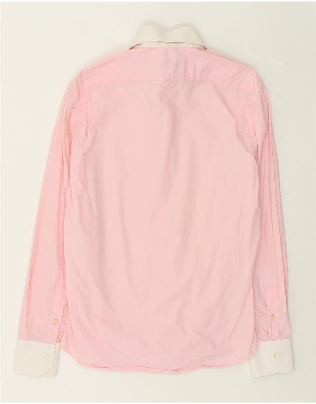 TRUSSARDI Mens Shirt Size 15 1/2 39 Medium Pink Cotton | Vintage Trussardi | Thrift | Second-Hand Trussardi | Used Clothing | Messina Hembry 