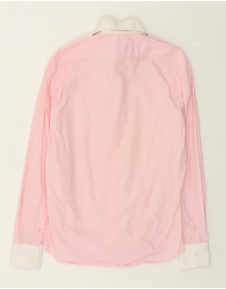 TRUSSARDI Mens Shirt Size 15 1/2 39 Medium Pink Cotton | Vintage Trussardi | Thrift | Second-Hand Trussardi | Used Clothing | Messina Hembry 