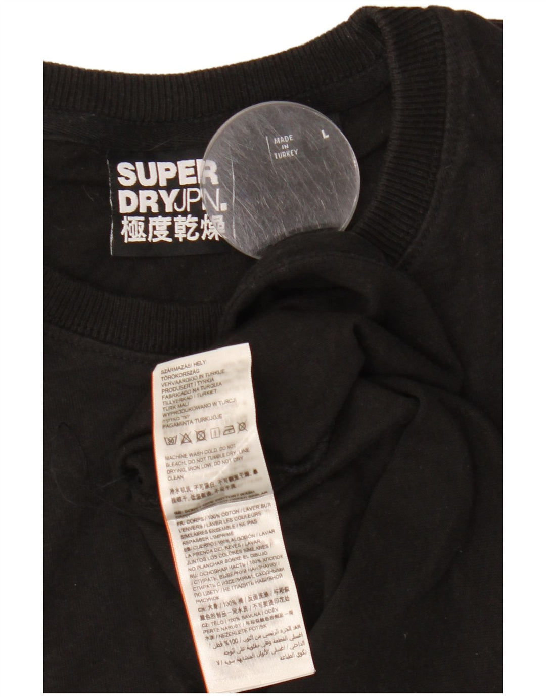 Superdry Herren T-Shirt Top Large Schwarz Baumwolle