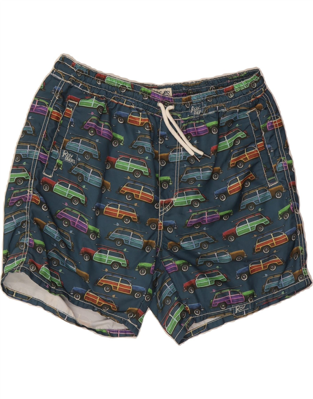 ROY ROGERS Mens Graphic Swimming Shorts W36 Large  Blue Polyester Vintage Roy Rogers and Second-Hand Roy Rogers from Messina Hembry 