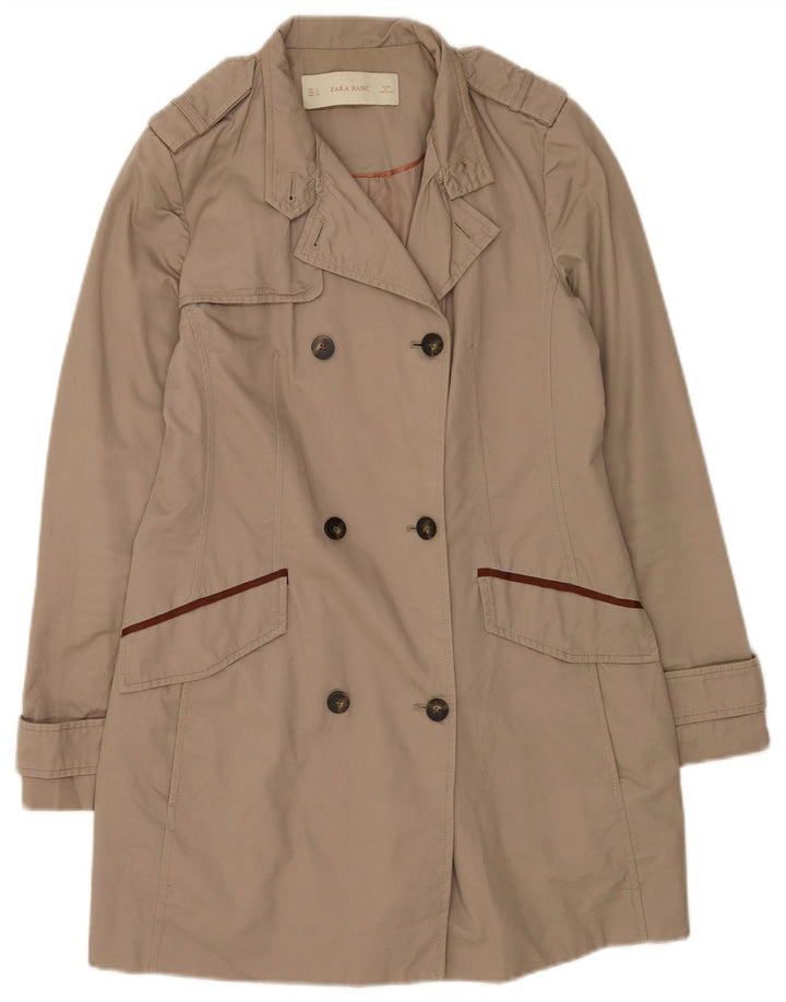 Zara Damen Trenchcoat UK 10 Small Beige Baumwolle