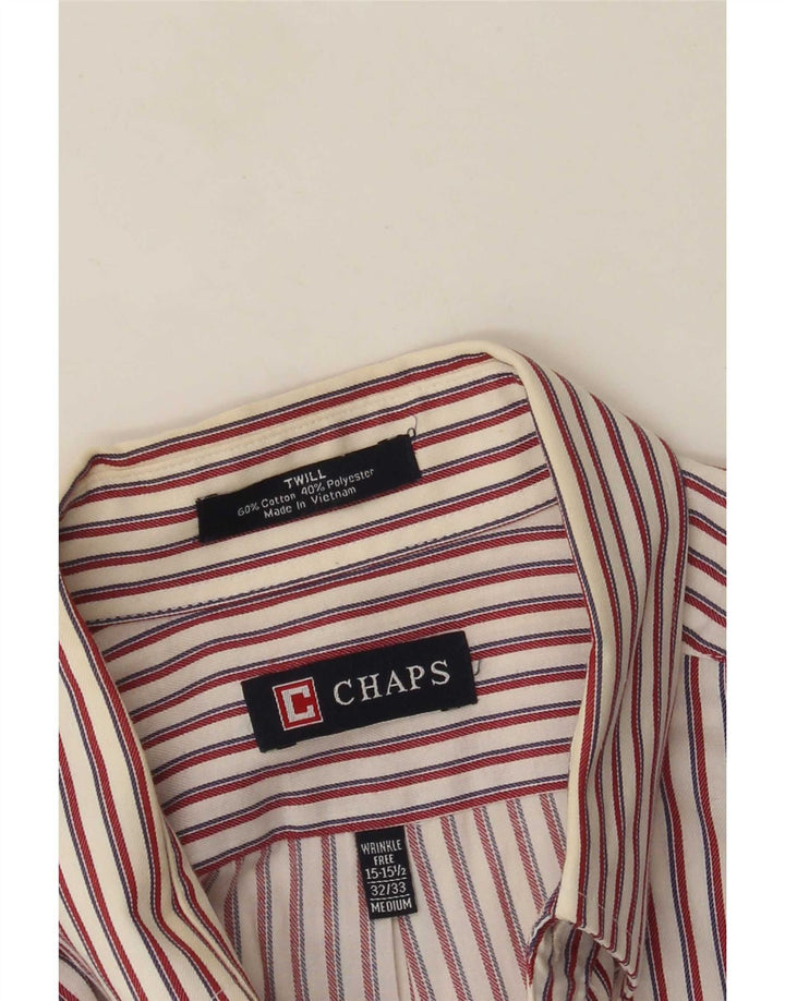 Chaps Herren-Flanellhemd, Größe 15 1/2, mittelrote Nadelstreifen-Baumwolle