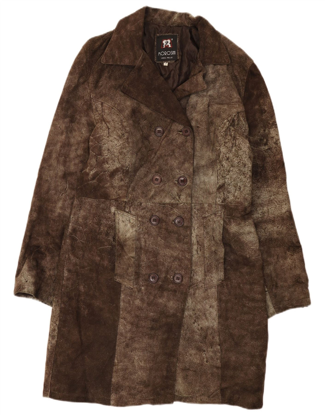 Morosini Damen Wildleder-Zweireihermantel UK 14 Mittelbraunes Leder