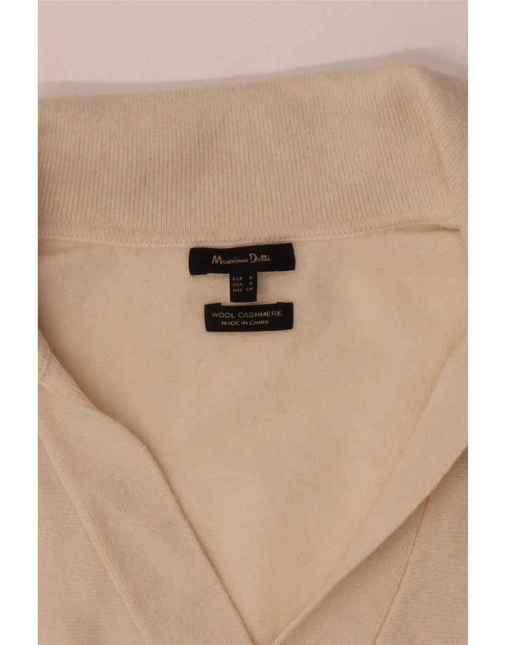 Massimo Dutti Damen-Pullover mit Rollkragen, Gr. 10, Größe S, gebrochenes Weiß