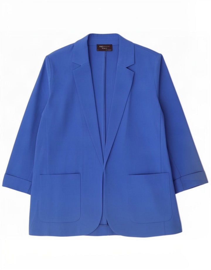 Marks & Spencer Damen-Blazerjacke mit 3/4-Ärmeln, Gr. 14, Blau