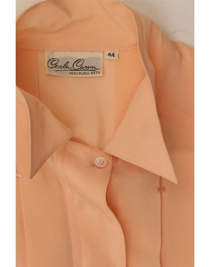 Carla Carini Damen Hemdbluse IT 44 Mittelrosa Seide