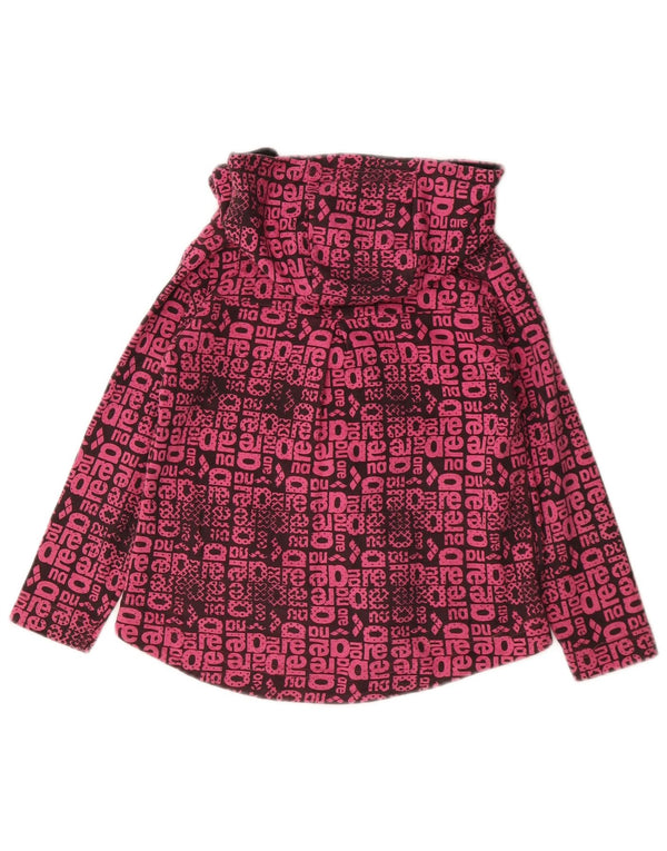 ARENA Mädchen-Kapuzenpullover mit grafischem Reißverschluss, 5–6 Jahre, rosa Baumwolle
