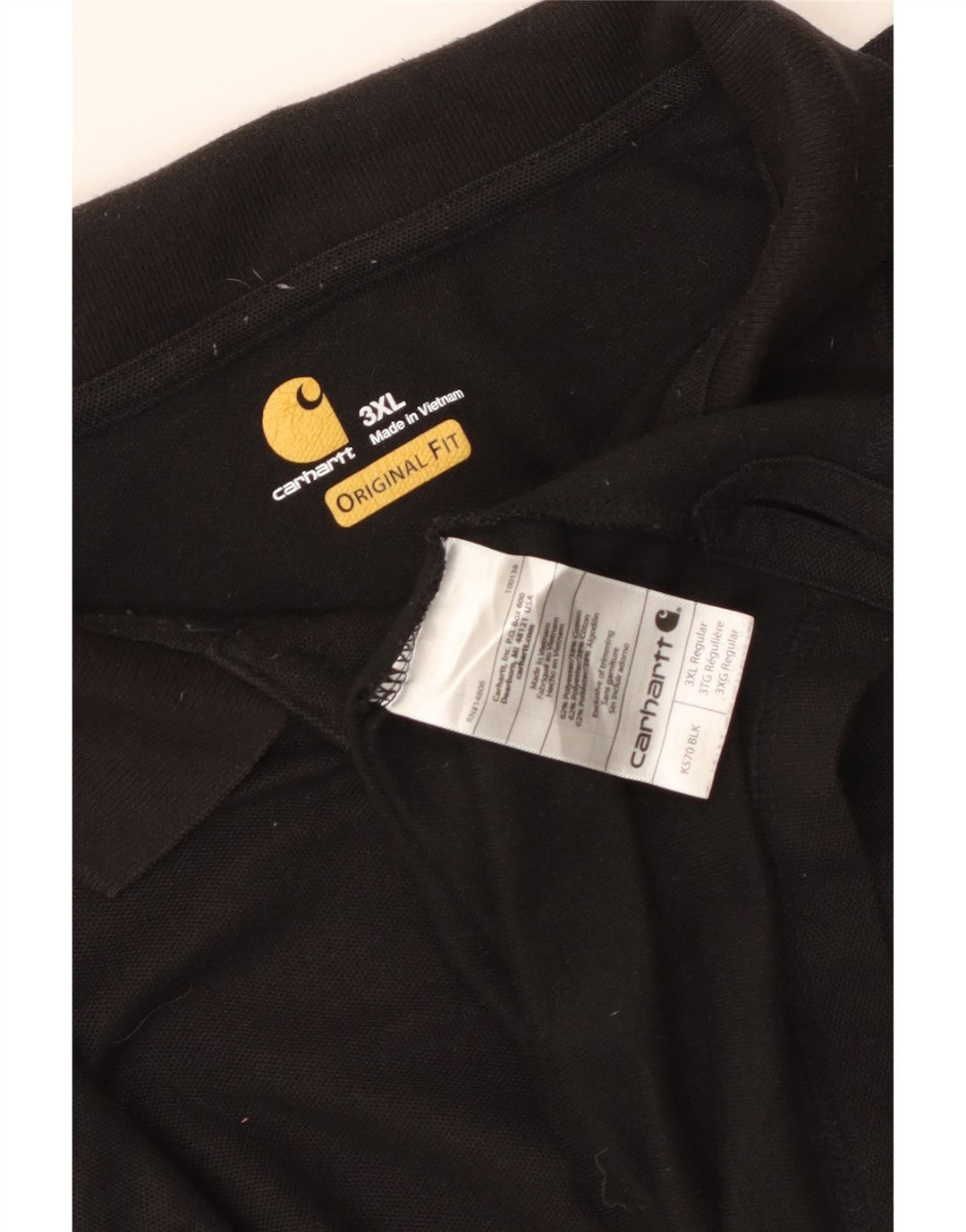 CARHARTT Herren Original Fit Poloshirt 3XL Schwarz Polyester