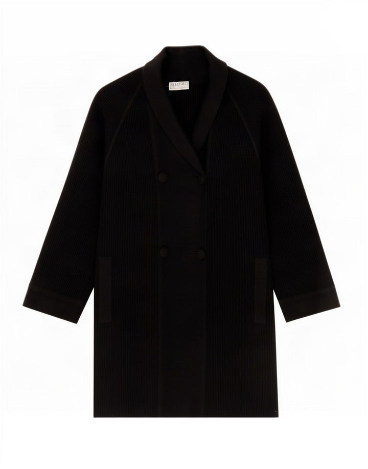 STIZZOLI Damen Zweireihiger Mantel UK 16 Large Schwarz