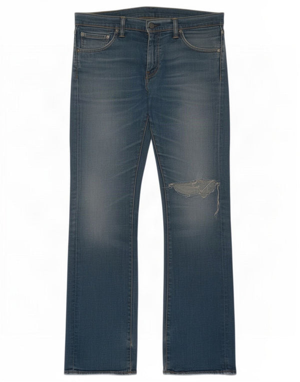Levi's Mens 527 Distressed Bootcut Jeans W33 L34 Blue Cotton