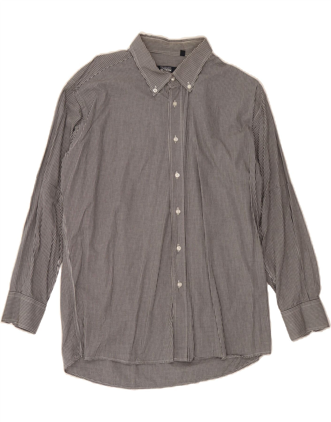 TRUSSARDI Mens Shirt Size 45/46 2XL Black Gingham Vintage Trussardi and Second-Hand Trussardi from Messina Hembry 