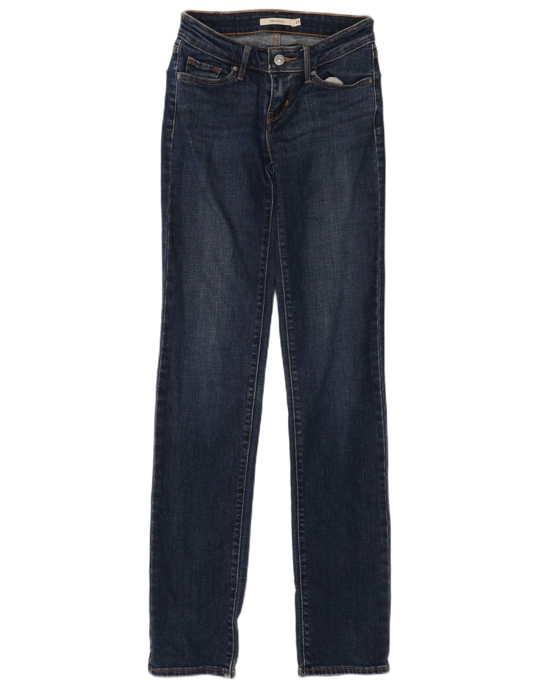 Levi's Damen 714 Straight Jeans W23 L33 Blaue Baumwolle