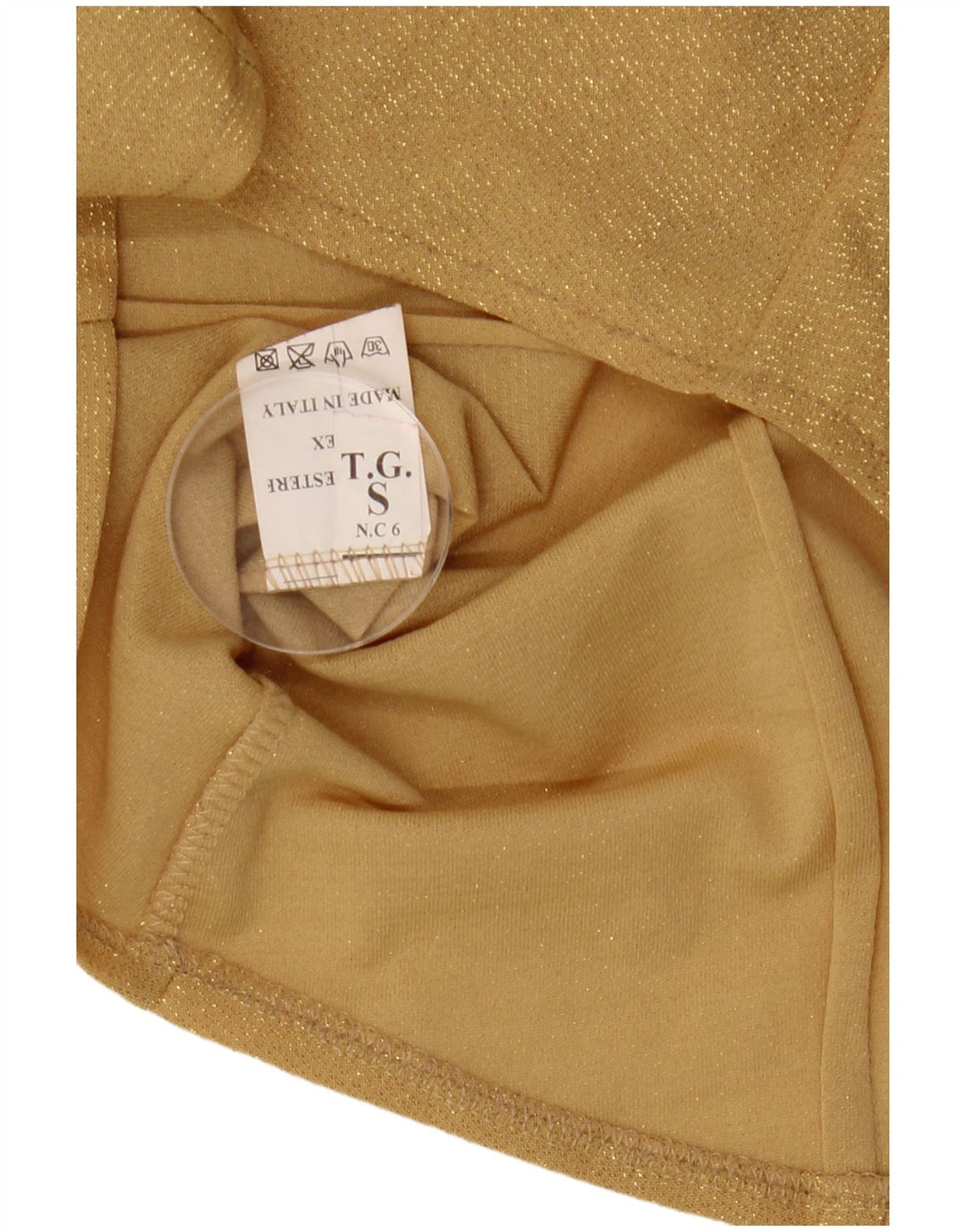 Vintage Damen Shirt UK 10 Small Gold Polyester