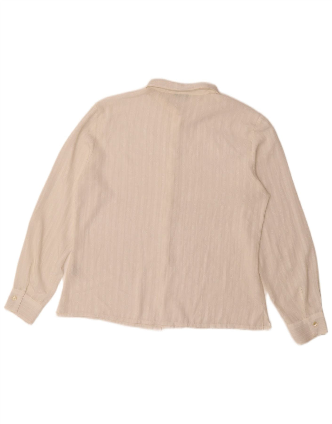 Benetton Damen-Hemdbluse, UK 46, groß, weiß gestreift, Polyester