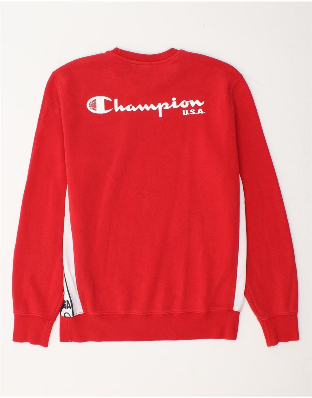 CHAMPION Herren-Sweatshirt mit Grafik, groß, rot, Colourblock-Baumwolle
