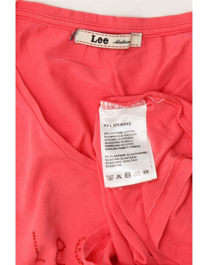 Lee Damen-T-Shirt mit Grafik, UK 12, mittelrosa, Baumwolle