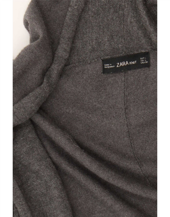 Offener Cardigan-Pullover für Damen von Zara, Größe 44, Grau