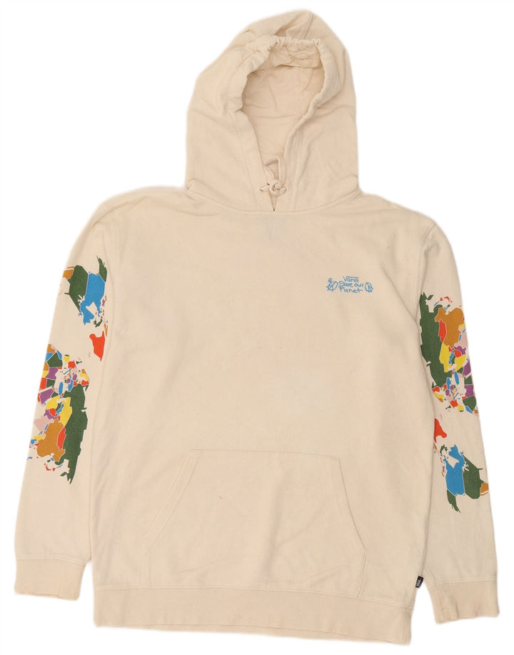 Vans Herren-Kapuzenpullover mit Grafik, groß, cremefarbene Baumwolle