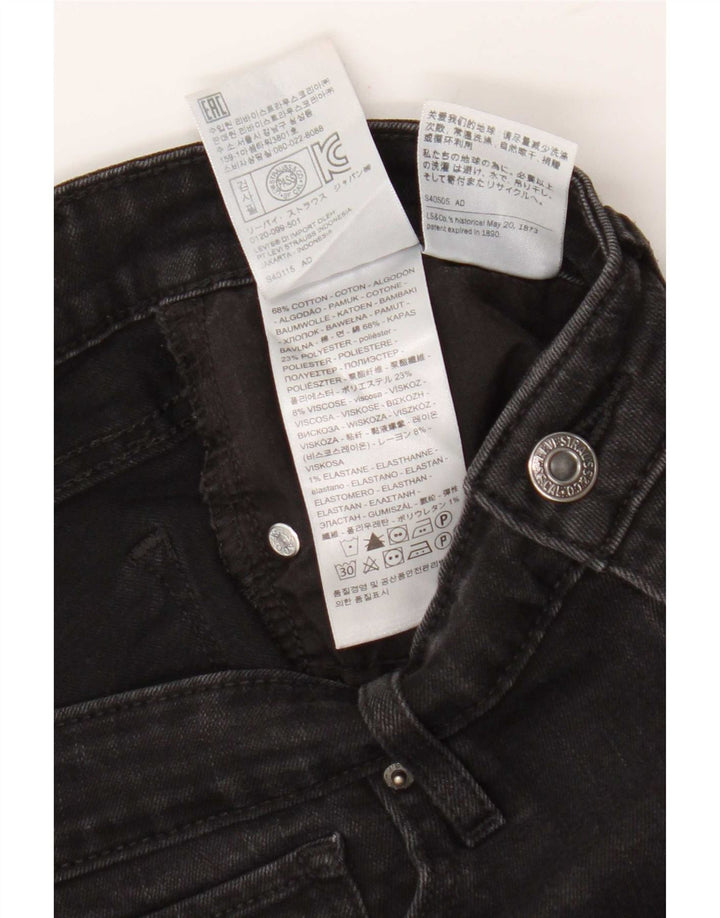 Levi's Damen 712 Slim Jeans W28 L30 Schwarze Baumwolle