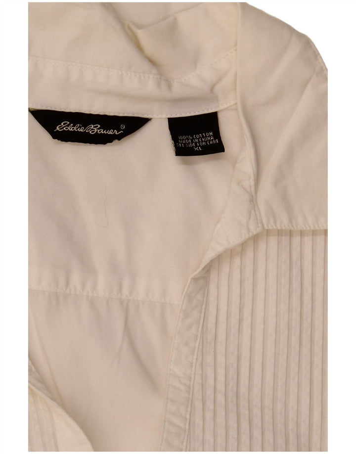 Eddie Bauer Damen Pullover Shirt UK 18 XL Weiße Baumwolle