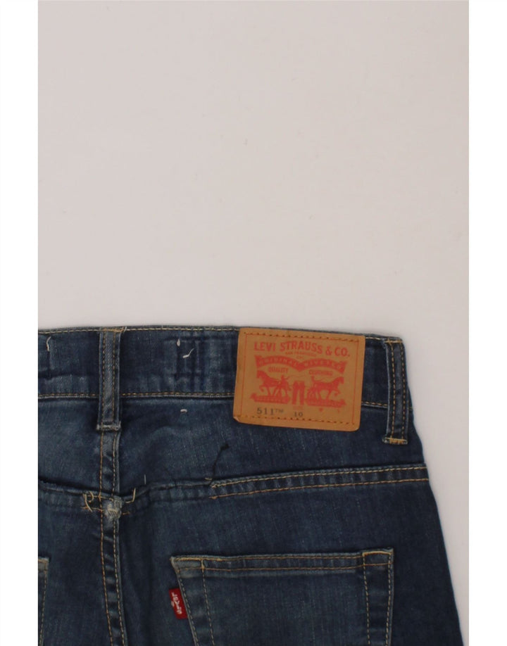 LEVI'S Boys 511 Slim Denim Shorts 9-10 Years W25  Navy Blue Cotton Vintage Levi's and Second-Hand Levi's from Messina Hembry 