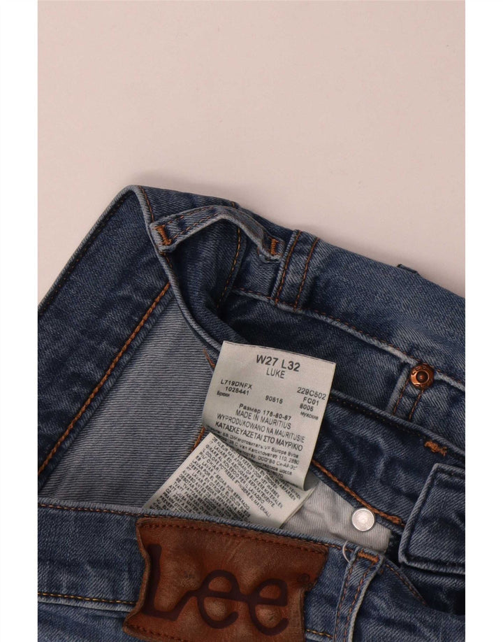 Lee Herren Luke Slim Jeans W27 L27 Blaue Baumwolle