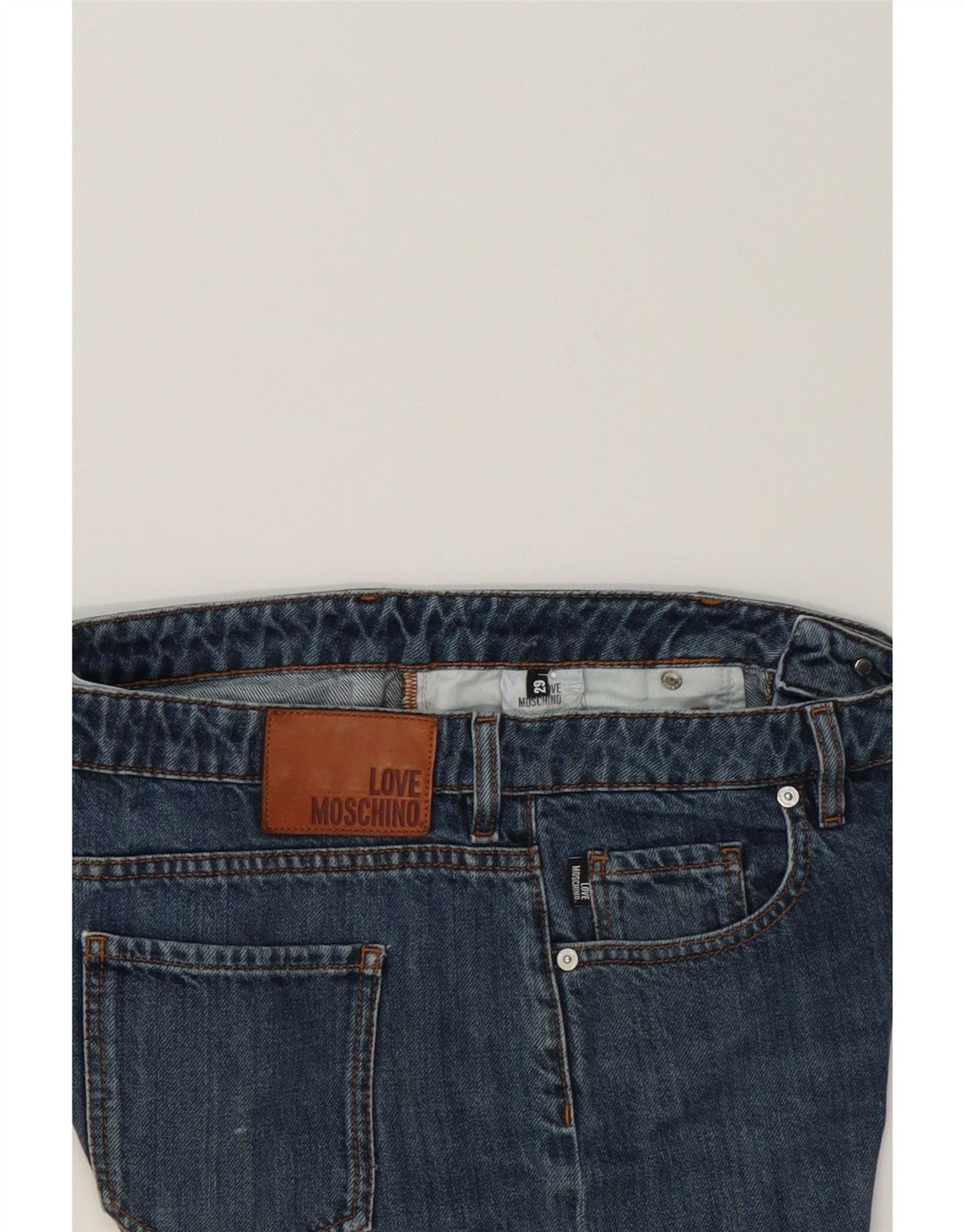 MOSCHINO Womens Crop Straight Jeans W29 L25 Blue Cotton Vintage Moschino and Second-Hand Moschino from Messina Hembry 