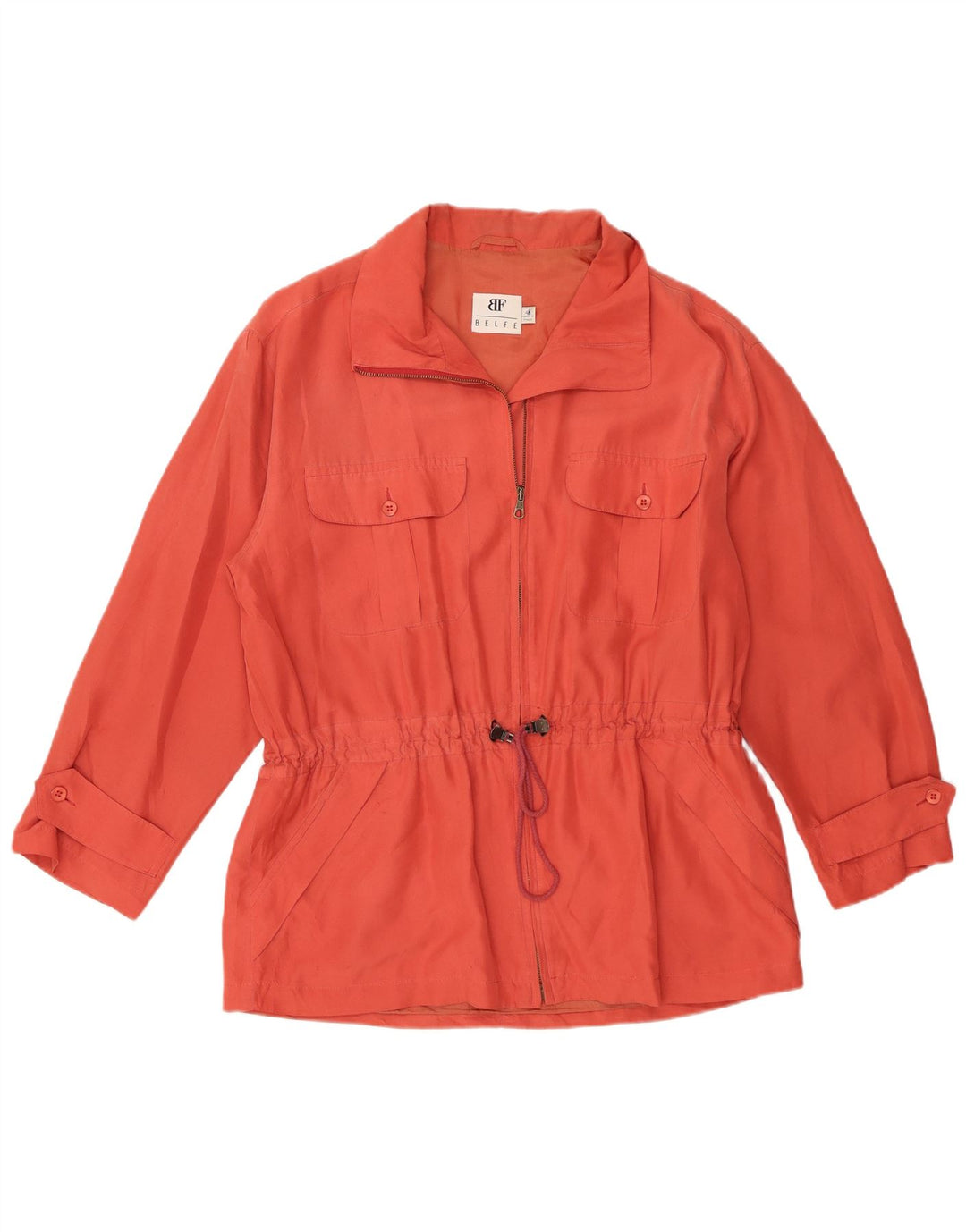 Belfe Damen Utility Jacke IT 48 XL Orange Seide